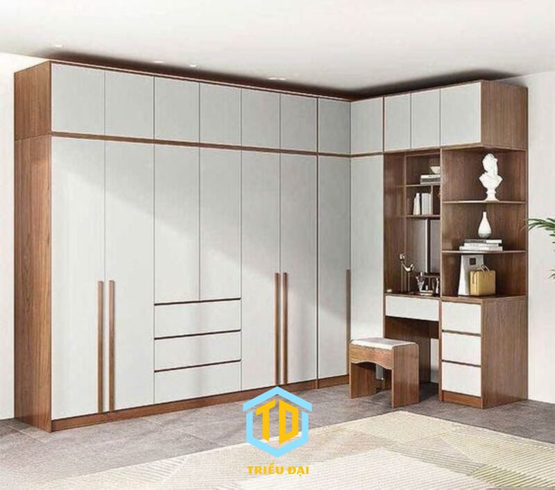 Tủ quần áo MDF chống ẩm dạng âm tường
