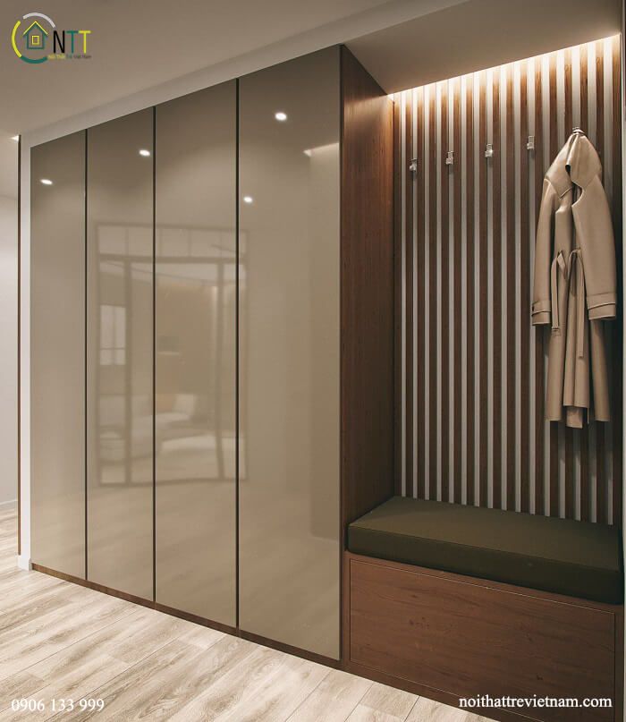 Tủ Áo Gỗ MDF Chống Ẩm Phủ Acrylic 2 Tủ quần áo MDF phủ acrylic