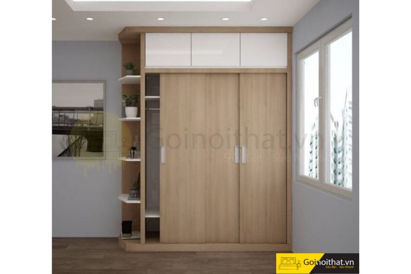 Tủ quần áo MDF lõi xanh chống ẩm có cửa kính