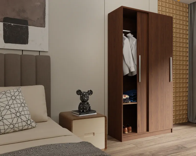 Tủ quần áo MDF chống ẩm màu trắng