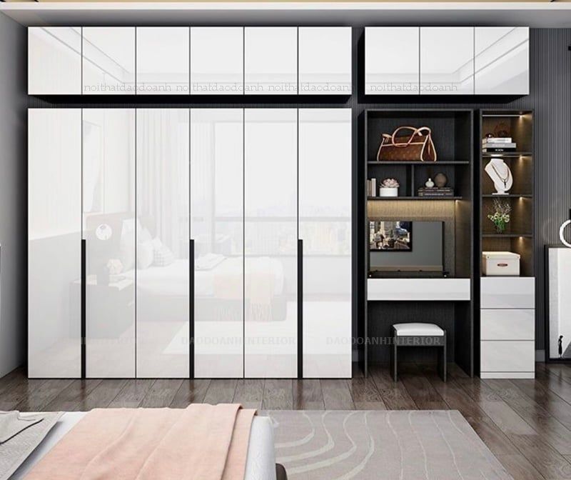 Tủ Áo Gỗ MDF Chống Ẩm Phủ Acrylic 1 Tủ áo MDF phủ acrylic bóng gương
