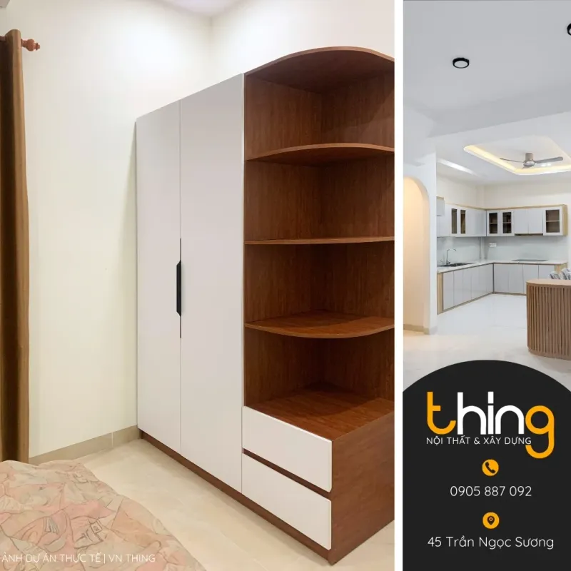 Tủ Áo MDF Chống Ẩm Cho Biệt Thự 2 Tủ quần áo MDF chống ẩm