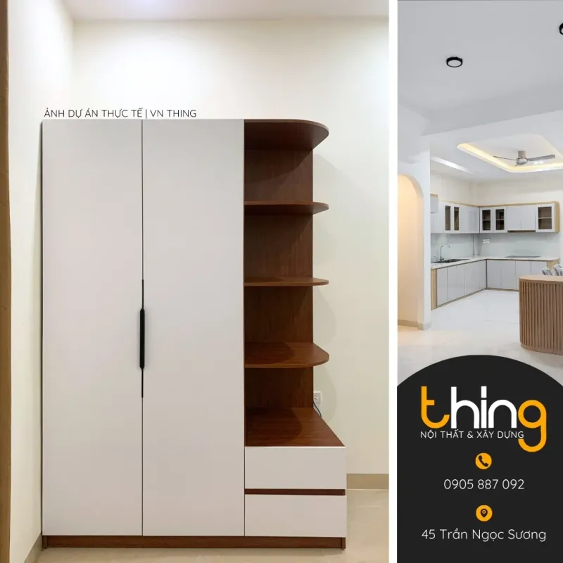 Báo Giá Tủ Quần Áo MDF Chống Ẩm 3 Tủ âm tường MDF chống ẩm
