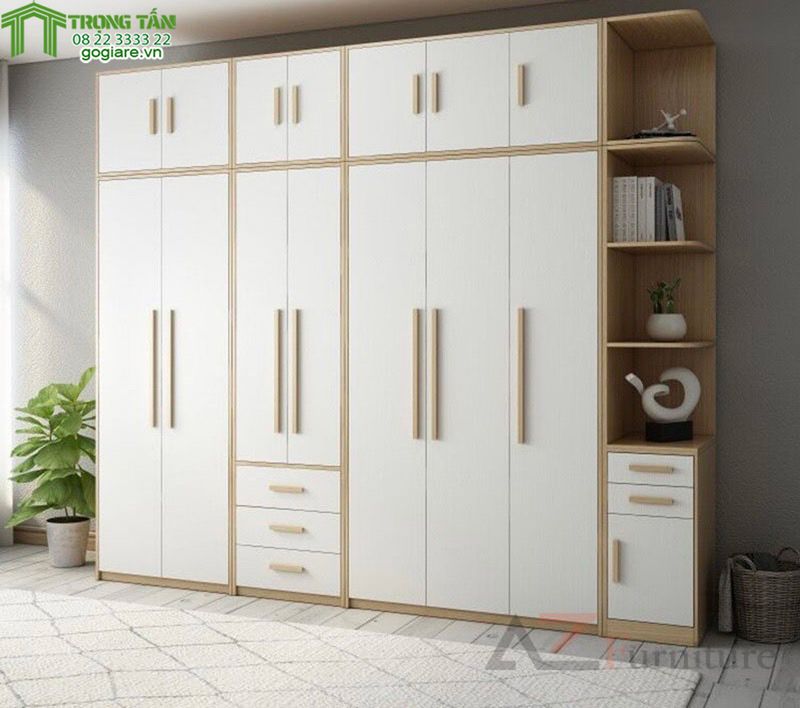 Tủ áo MDF vân gỗ tự nhiên