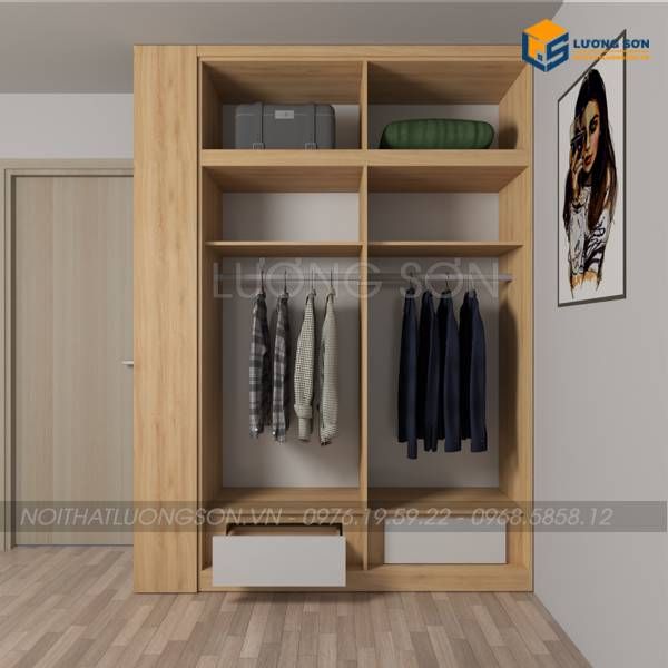 Tủ Áo Gỗ MDF Chống Ẩm Cho Chung Cư 4 Tủ quần áo chung cư gỗ MDF Thái Lan chống ẩm