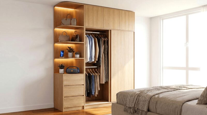 Tủ Áo MDF Chống Ẩm Cho Nhà Phố 2 Tủ áo MDF dạng đứng
