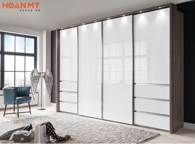 Mẫu tủ MDF phủ acrylic hiện đại
