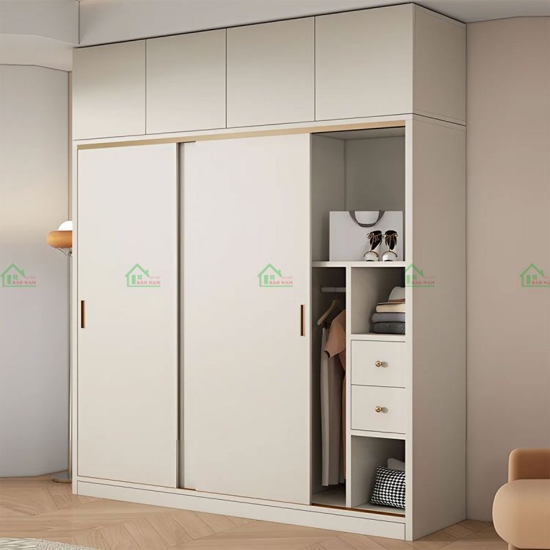 Tủ Áo MDF Chống Ẩm Cánh Lùa 2 Tủ quần áo cánh lùa MDF an cường đẹp