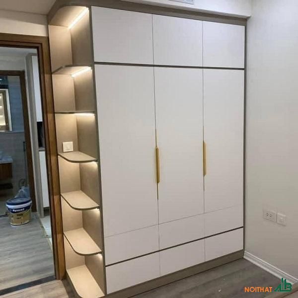 Tủ Áo Gỗ MDF Chống Ẩm Kịch Trần 1 Tủ quần áo kịch trần 3 cánh