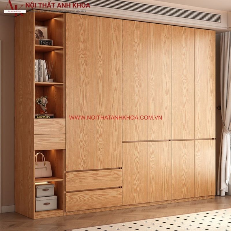 Tủ Áo Gỗ MDF Chống Ẩm Kịch Trần 3 Tủ quần áo gỗ công nghiệp cao cấp