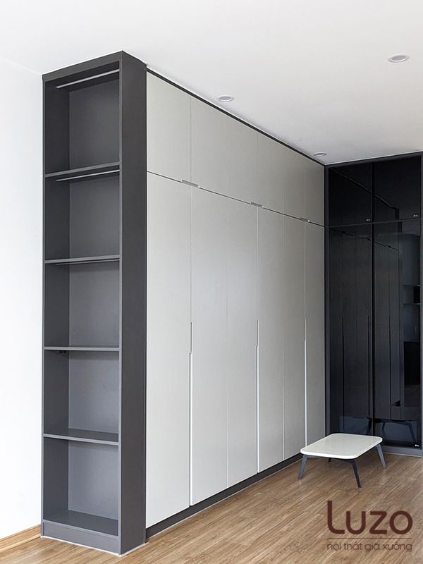 Sản Xuất Tủ Áo MDF Chống Ẩm 5 Tủ áo MDF chống ẩm âm tường, tối ưu diện tích nhỏ