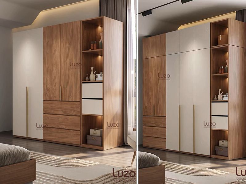 Sản Xuất Tủ Áo MDF Chống Ẩm 4 Tủ quần áo MDF chống ẩm cao cấp, phù hợp nội thất hiện đại