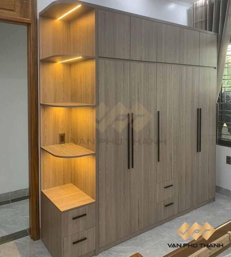 Tủ quần áo MDF phủ melamine màu sắc trẻ trung