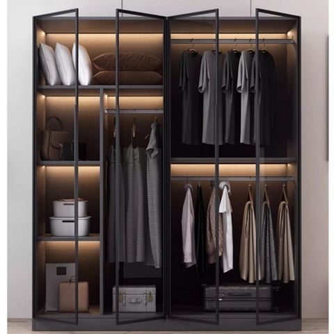 Tủ quần áo MDF chống ẩm màu nâu