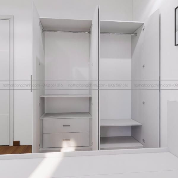Tủ quần áo MDF phủ melamine